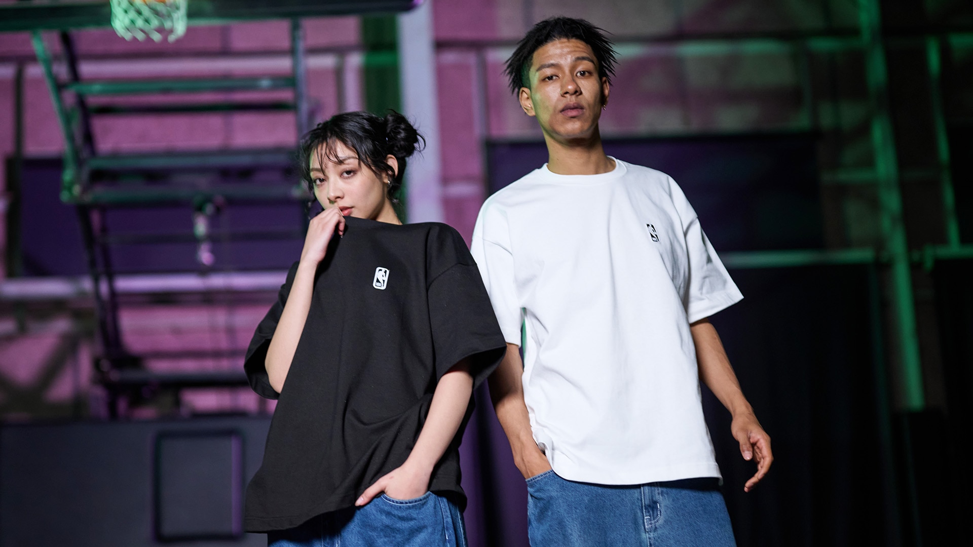 NBA MIX Series - BIG LOGO BLACK TEE ヒート バスケットボール